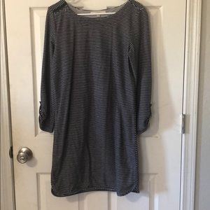 Loft Navy and White striped dress